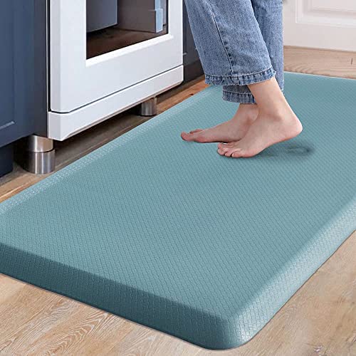 Carvapet rutschfest Küchenteppich Anti Ermüdungsmatte Küchenläufer Schaum-Stehmatten PVC Abwischbar Laufteppich Küchenmatte Bodenmatte (Türkis,44x99cm) von Carvapet