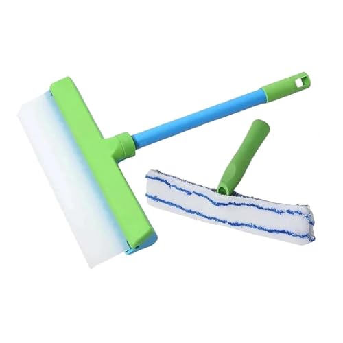 Fensterabzieher aus Silikon, 3 in 1 Fensterreiniger, Kopf 30 cm breit, Glasschaber, abnehmbarer Mikrofaserkopf, für Fenster/Spiegel/Duschtür/Autoscheiben (A) von Carziyer