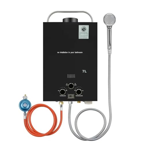 Gas-Durchlauferhitzer Propan-GPL, 7 l/min (2,1 GPM), sofortiger Durchlauferhitzer 14 kW LPG, mit einem sehr niedrigen Startwasserdruck von 0,2 bar, funktioniert mit Butan und Propan von Carziyer