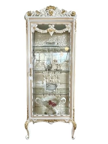 CasAmin Home & Living Vitrine Französischer Louis XV Stil Vitrine Antiker Barock Rokoko Stil in Beige Gold Farbe Handgefertigter Schrank für Wohndekoration CasAmin Home & Living Vitrine Französischer Louis XV Stil Vitrine Antiker Barock Rokoko Stil in Beige Gold Farbe Handgefertigter Schrank für Wohndekoration von CasAmin Home & Living