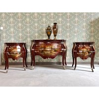 Barock Kommode & Nachttisch Set Handbemalte Schlafzimmer Möbel Barock Kommode & Nachttisch Set Handbemalte Schlafzimmer Möbel von CasAminMobel