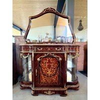 Barock Stil Spiegel Konsolentisch Marmorplatte, Antik Gold Finish Barock Stil Spiegel Konsolentisch Marmorplatte, Antik Gold Finish von CasAminMobel