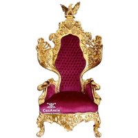 Riesiger Sessel Barock Rokoko-stil König Thron Adler Skulptur Roter Samt Gold-Finish King Chair Für Event Party Decor von CasAminMobel