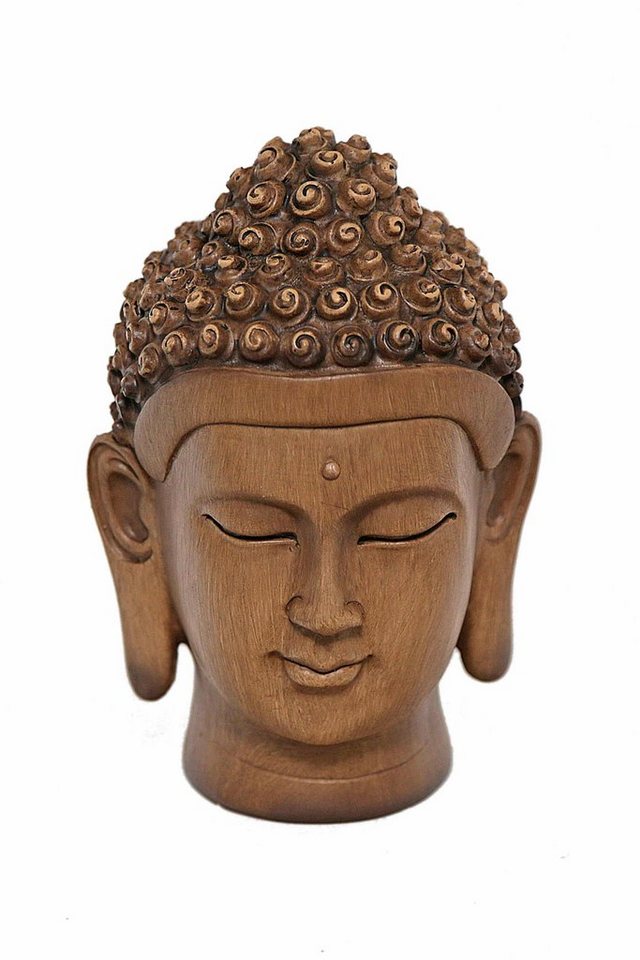 Casa Collection by Jänig Buddhafigur Buddakopf braun "Holzoptik", Höhe: 15cm, Dekofigur aus Polyresin von Casa Collection by Jänig
