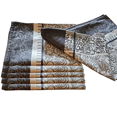 Casa Colori Geschirrtuch 1er 3er oder 6er Set 50x70 in Rot Grün Braun oder Grau Gemustert, Farbauswahl:Grau, Stückzahl:6 Stück Casa Colori Geschirrtuch 1er 3er oder 6er Set 50x70 in Rot Grün Braun oder Grau Gemustert, Farbauswahl:Grau, Stückzahl:6 Stück von Casa Colori