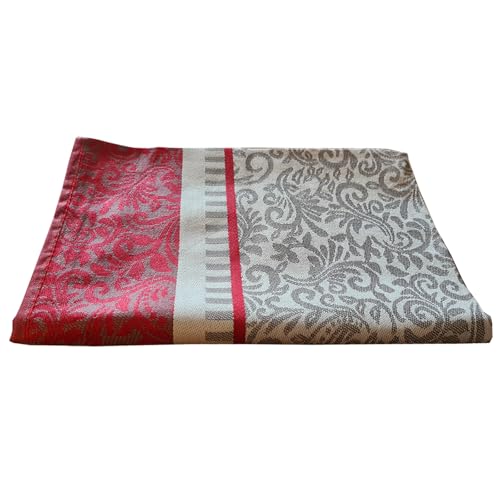 Casa Colori Geschirrtuch 1er 3er oder 6er Set 50x70 in Rot Grün Braun oder Grau Gemustert, Farbauswahl:Rot, Stückzahl:1 Stück von Casa Colori
