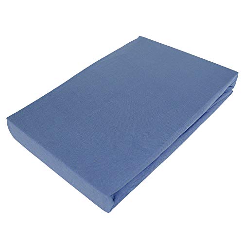 Casa Colori Jersey Spannbettlaken 100% Baumwolle 140x200/150x200 125 g/m² 30er Steghöhe | Blau von Casa Colori