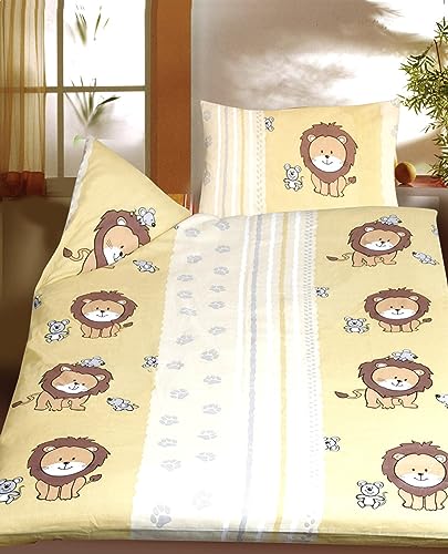 Casa Colori Kinder Baby Bettwäsche Set 100x135 cm 100% Baumwolle Kinderbettwäsche Grau mit Stifte neutral von Casa Colori