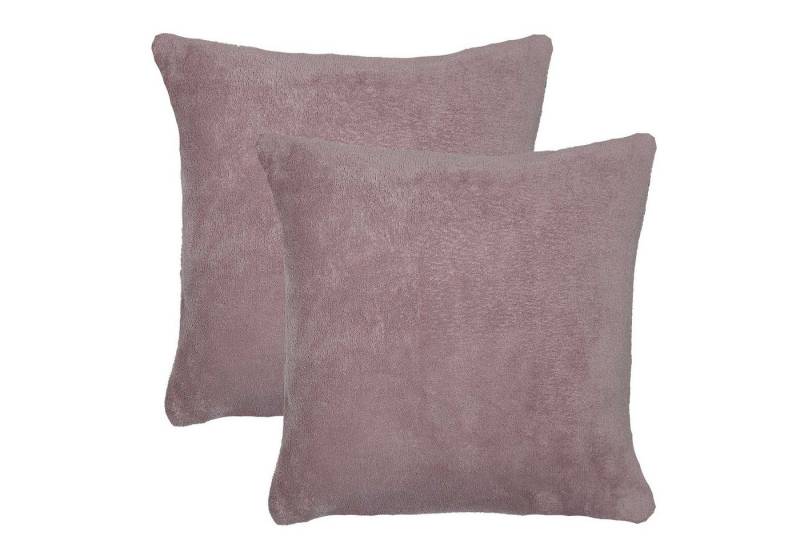 Casa Colori Kissenbezug Fleece Kissenbezug 60x60 cm Plüsch Kissenhülle Flausch, (2 Stück), 2er Set Altrosa von Casa Colori