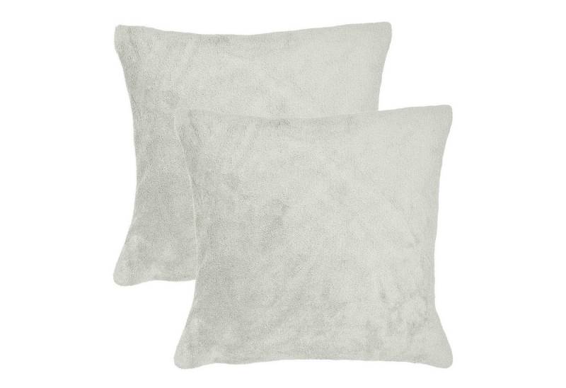 Casa Colori Kissenbezug Fleece Kissenbezug 60x60 cm Plüsch Kissenhülle Flausch, (2 Stück), 2er Set Off White von Casa Colori