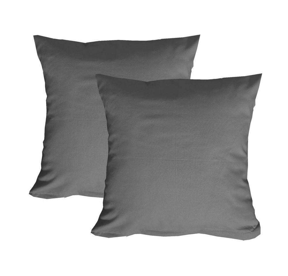 Casa Colori Kissenbezug 2er Set Kissenbezug 100% Baumwolle, (2 Stück), 2er Set Kissenhülle Anthrazit Grau 40x80 cm Casa Colori Kissenbezug 2er Set Kissenbezug 100% Baumwolle, (2 Stück), 2er Set Kissenhülle Anthrazit Grau 40x80 cm von Casa Colori