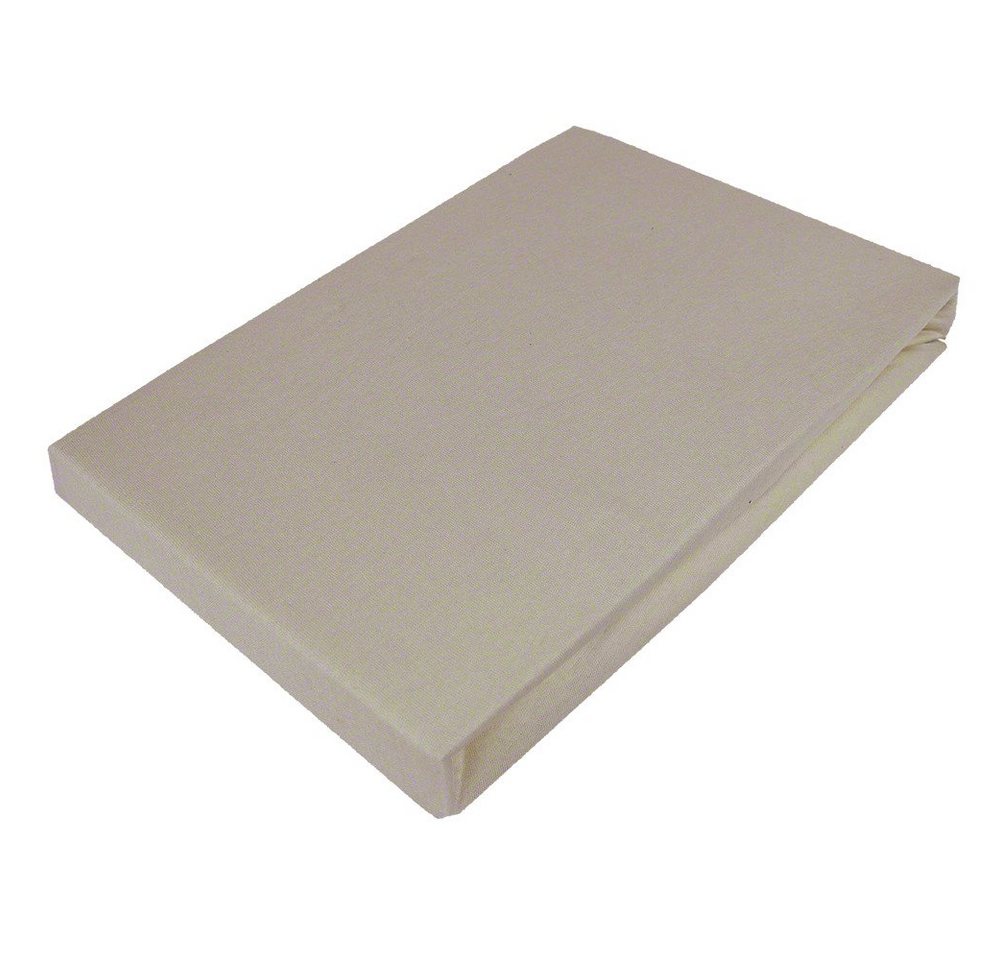 Casa Colori Spannbettlaken Jersey 90/140/180x200 cm Baumwolle Taupe, 100% Baumwolle, Gummizug: rundum, (1 Stück), 30er Steghöhe von Casa Colori