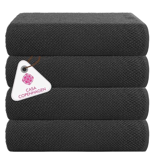 Casa Copenhagen Popcorn Textured 4 teiliges Badetücher Set - Kieferngrau, 550 g/m², 4 teiliges Badetücher, Baumwolle Handtüchern Rau und zäh Einsatz, Geschenkset für Badezimmer von Casa Copenhagen