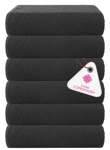 Casa Copenhagen Popcorn Textured 6 teiliges Klein Badetücher Set - Kieferngrau, 550 g/m², 6 teiliges Klein Badetücher, Baumwolle Handtüchern Rau und zäh Einsatz, Geschenkset für Badezimmer von Casa Copenhagen