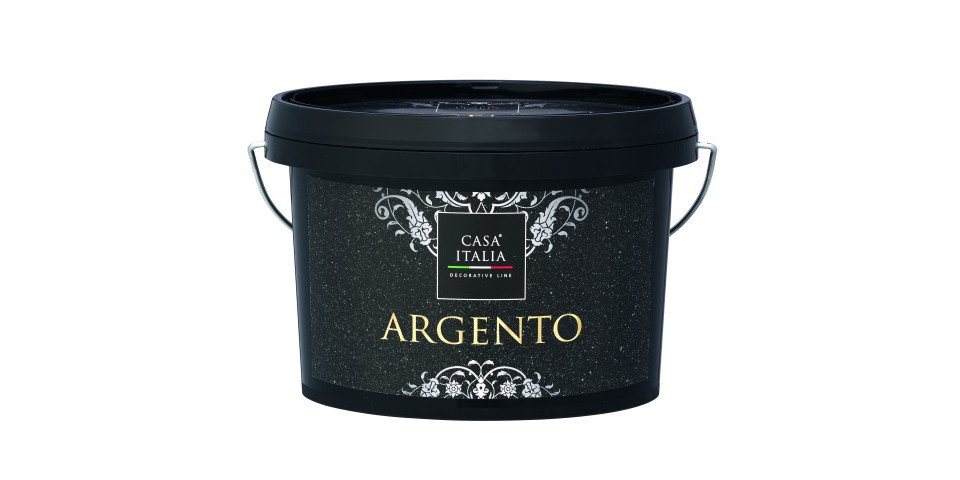 Casa Italia Strukturpaste Casa Italia ARGENTO 1 L Metalleffektfarbe silber von Casa Italia