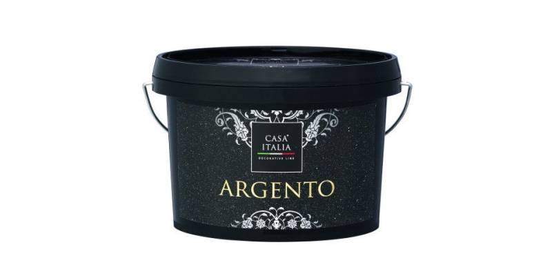Casa Italia Strukturpaste Casa Italia ARGENTO 1 L Metalleffektfarbe silber von Casa Italia