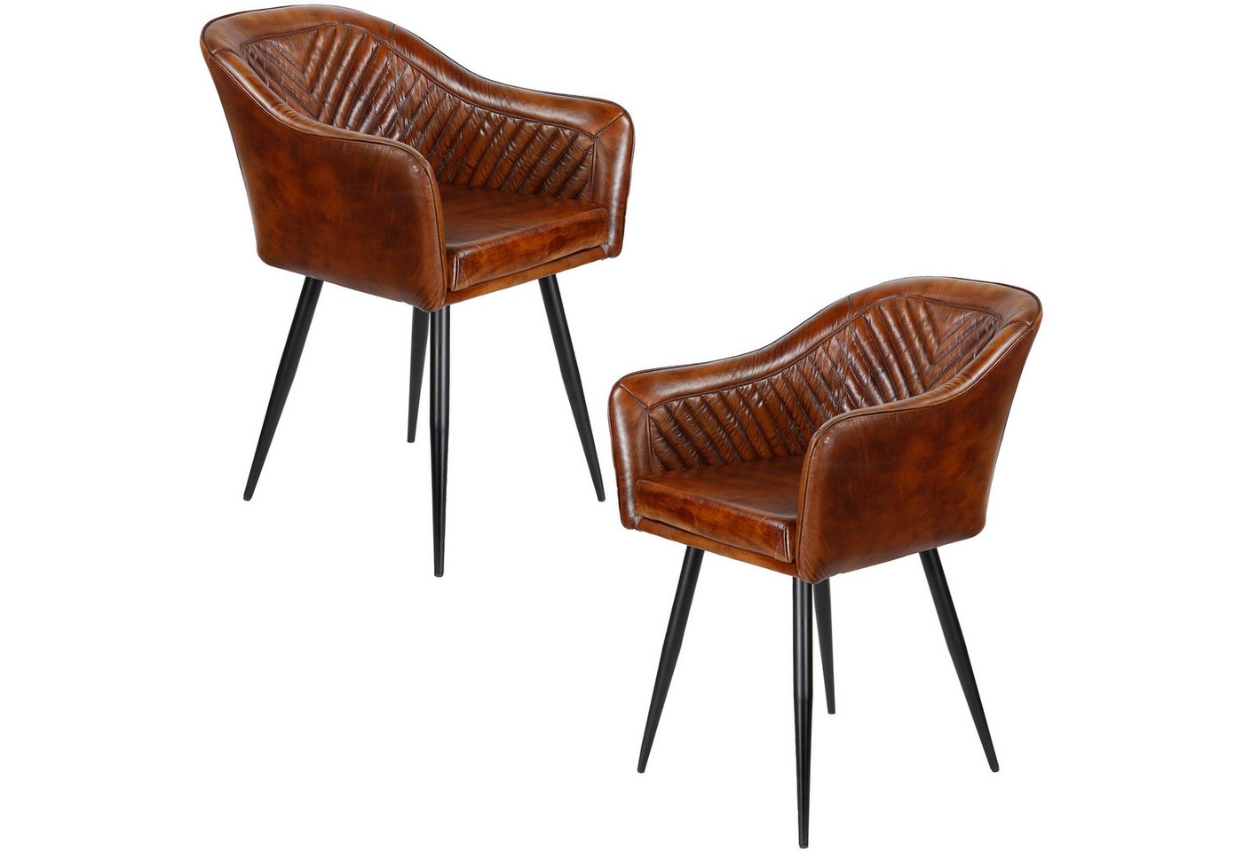 Casa Moro Armlehnstuhl Ledersessel Lederstuhl Braun (Mengen Auswahl 1 Sessel, 2er, 4er & 6er Set), bequemer Polstersessel Polsterstuhl von Casa Moro