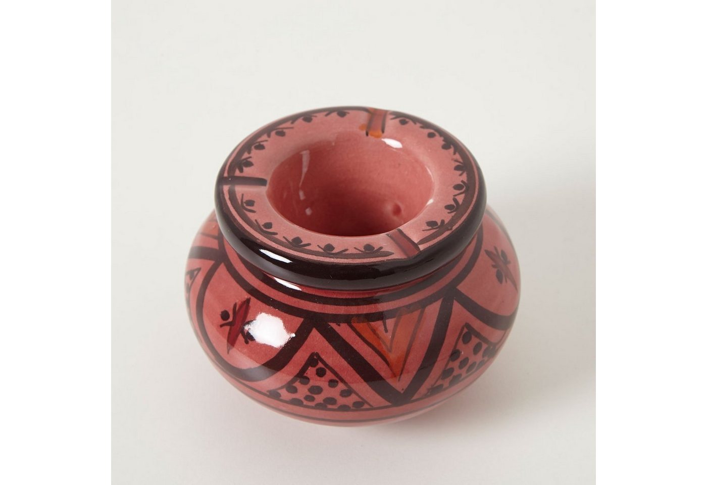 Casa Moro Aschenbecher Marokkanischer Keramik Aschenbecher Windaschenbecher handgetöpfert, handbemalt, Kunsthandwerk aus Marrakesch von Casa Moro