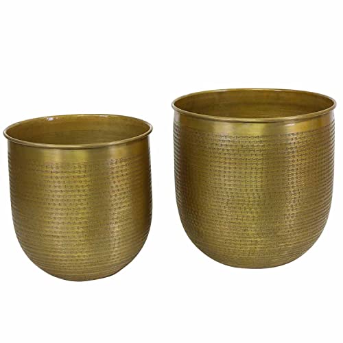 Casa Moro BLUMENTOPF Barcelona 2er Set Groß in Antik-Gold Look rund Aluminium mit Hammerschlag handgefertigt ÜBERTOPF Boho PFLANZENKÜBEL Designer Blumen-Kübel ABK206 Casa Moro BLUMENTOPF Barcelona 2er Set Groß in Antik-Gold Look rund Aluminium mit Hammerschlag handgefertigt ÜBERTOPF Boho PFLANZENKÜBEL Designer Blumen-Kübel ABK206 von Casa Moro