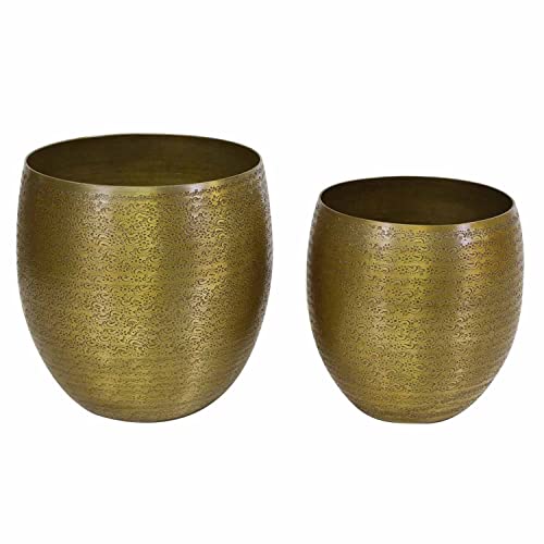 Casa Moro Blumentopf Gartenkübel Leon 2er Set Klein in Antik-Gold Look rund Aluminium Übertopf Boho Pflanzkübel Designer Blumen-Kübel ABK505 Casa Moro Blumentopf Gartenkübel Leon 2er Set Klein in Antik-Gold Look rund Aluminium Übertopf Boho Pflanzkübel Designer Blumen-Kübel ABK505 von Casa Moro