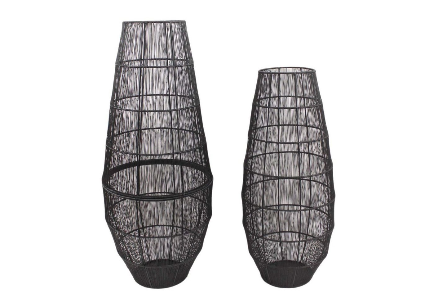 Casa Moro Bodenwindlicht XXL Metall Windlicht Mounia Schwarz rund große Drahtlaterne (extravaganter Kerzenleuchter, 2 St), Kunsthandwerk, Geschenk Idee Muttertag Ostern von Casa Moro