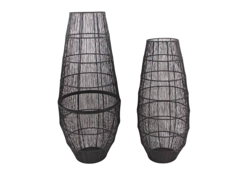 Casa Moro Bodenwindlicht XXL Metall Windlicht Mounia Schwarz rund große Drahtlaterne (extravaganter Kerzenleuchter, 2 St), Kunsthandwerk, Geschenk Idee Muttertag Ostern von Casa Moro