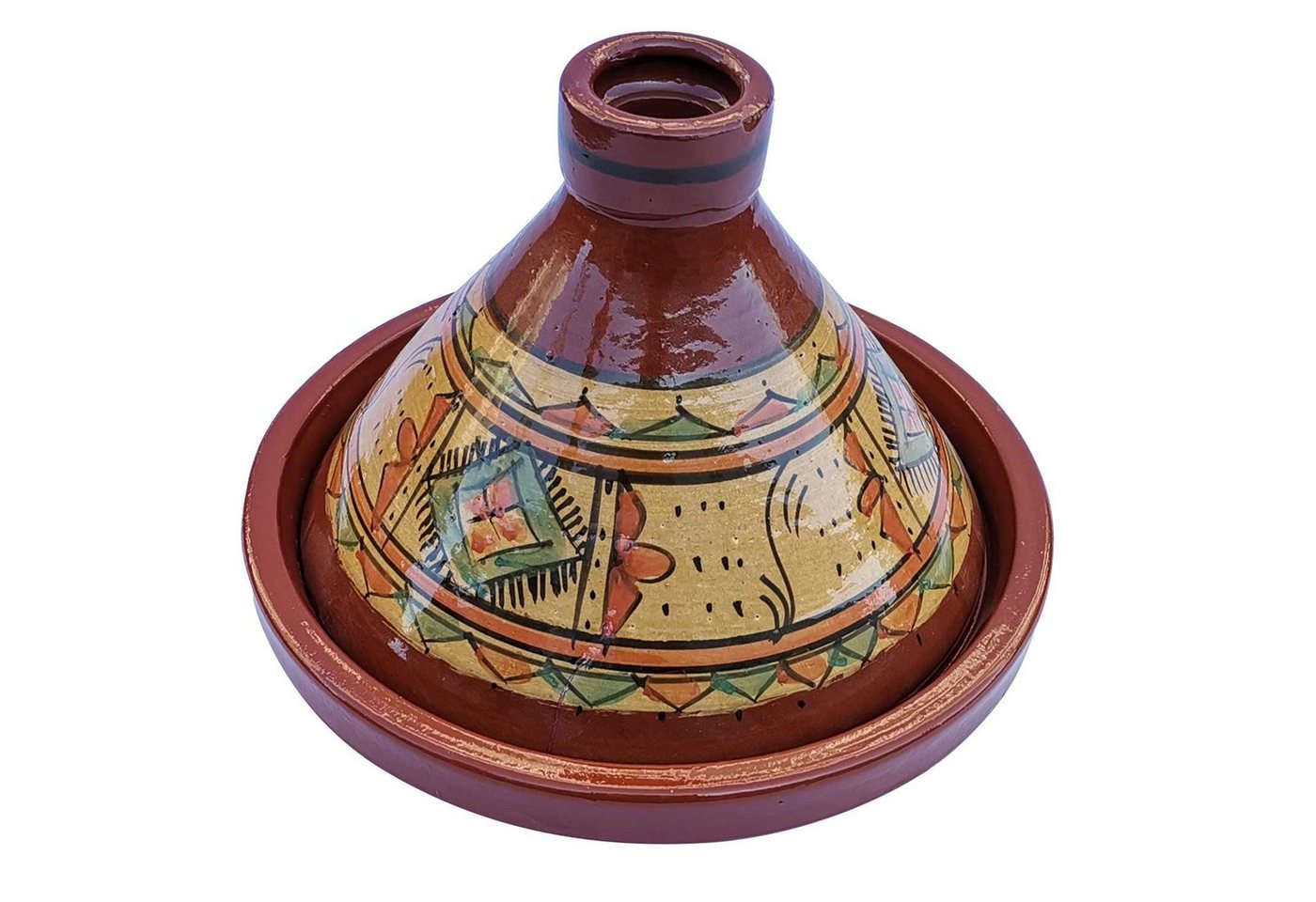 Casa Moro Dampfgartopf Marokkanische Tajine Imlil 34 cm glasiert, handbemalte Tagine, Keramik, Kunsthandwerk aus Marokko von Casa Moro