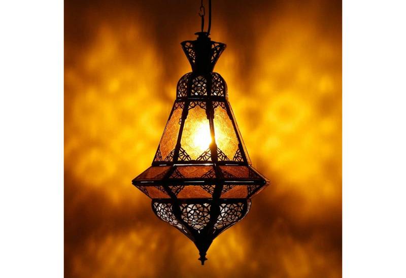 Casa Moro Deckenleuchte Orientalische Lampe Houta Gelb H52 cm marokkanische Hängelampe L1936, ohne Leuchtmittel, Kunsthandwerk aus Marokko wie aus 1001 Nacht von Casa Moro