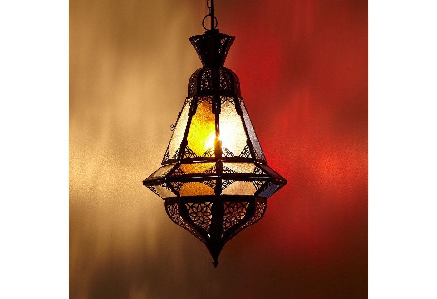 Casa Moro Deckenleuchte Orientalische Pendelleuchte Marokkanische Lampe Houta Multifarbig, ohne Leuchtmittel, Handmade Pendellampe handgefertigte Hängelampe L1281 von Casa Moro