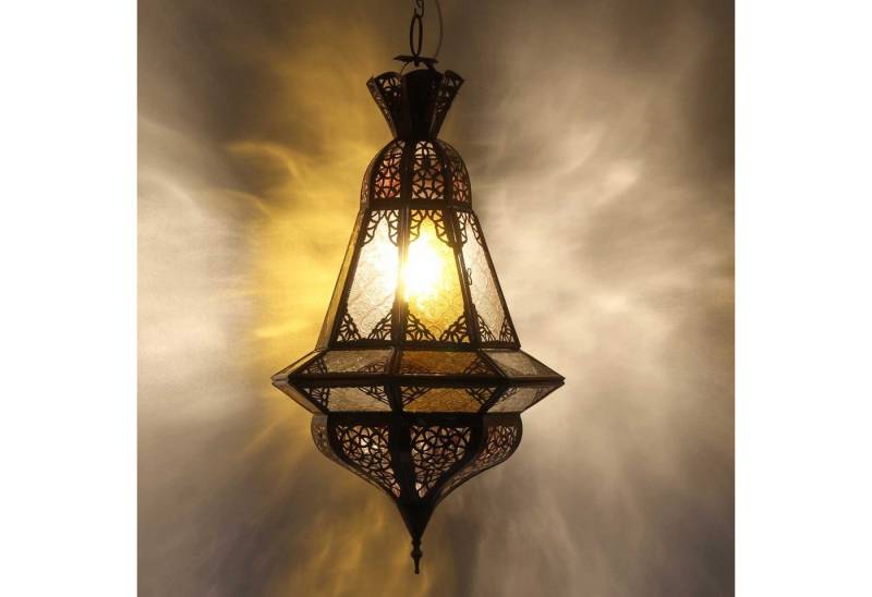 Casa Moro Deckenleuchten Marokkanische Lampe Houta Gelb Weiß orientalische Hängelampe, ohne Leuchtmittel, Ramadan Deckenlampe wie aus 1001 Nacht von Casa Moro