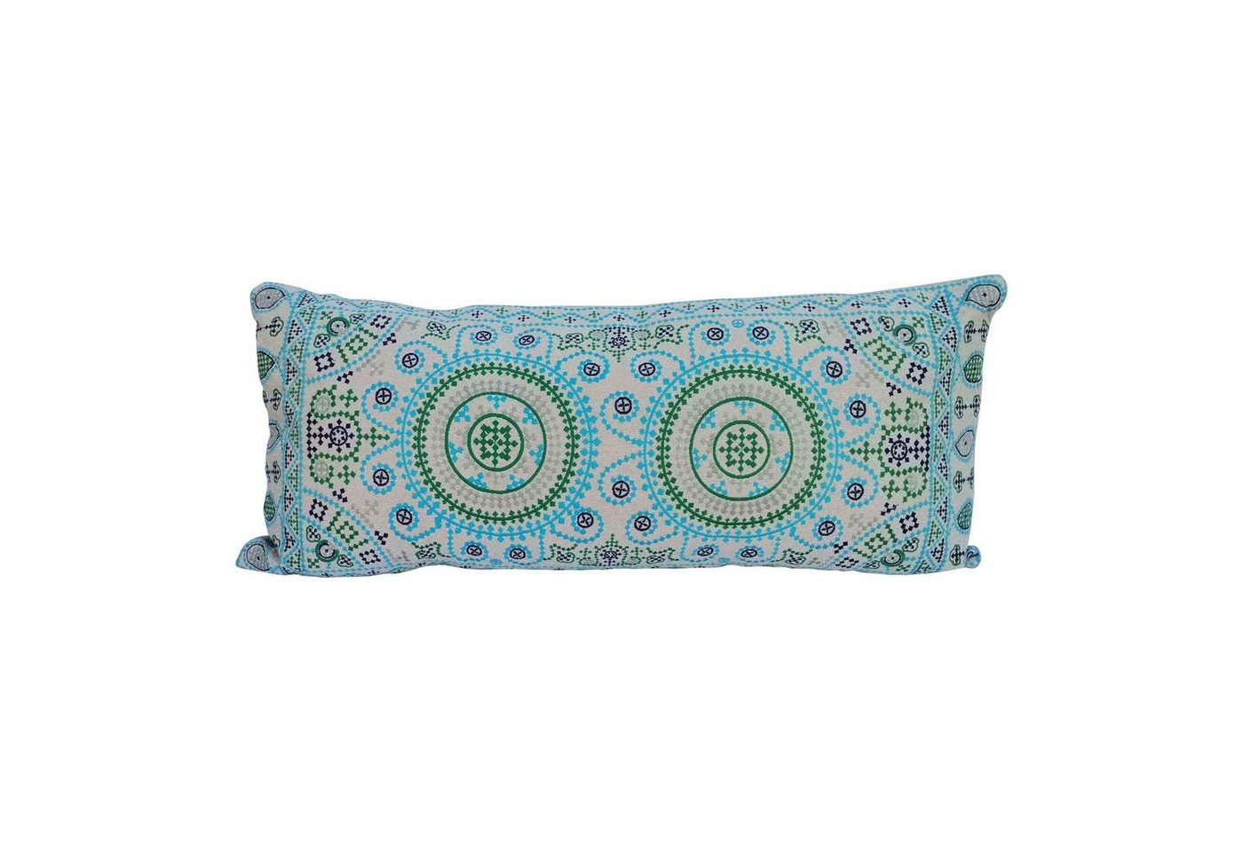 Casa Moro Dekokissen Orientalisches Ethno Kissen Magma 75x30 cm blau beige grün mit Füllung, Boho Mandala Kissen bestickt, Armlehnenkissen Rückenkissen, MD008 von Casa Moro