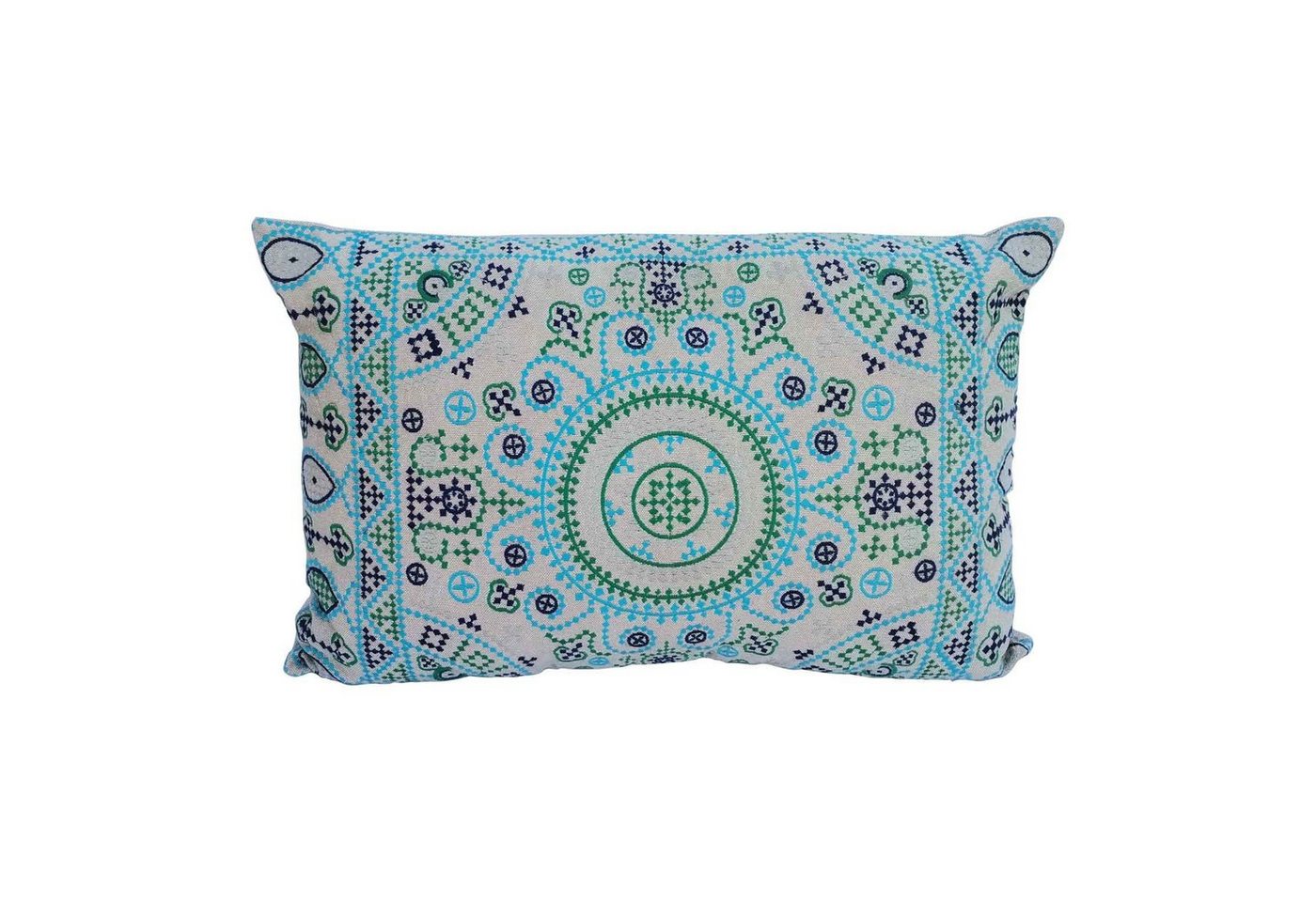 Casa Moro Bodenkissen Orientalisches Ethno Kissen Nomad 55x35 cm mit Füllung beige blau grün, Mandala, buntes Sofakissen, Boho Zierkissen, bestickt, MD007 von Casa Moro