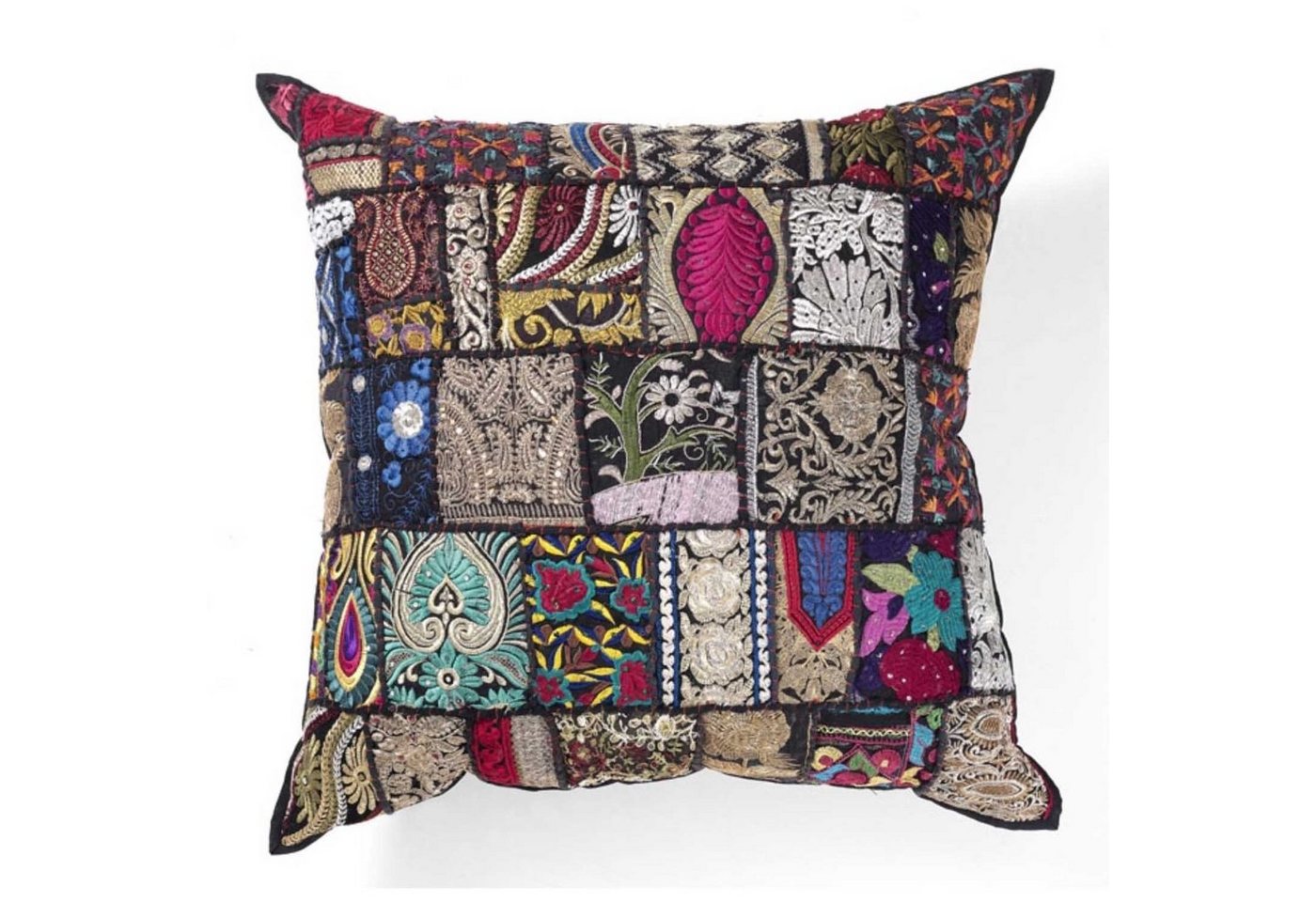 Casa Moro Dekokissen Orientalisches Patchwork Kissen Mar 40x40 cm aus Baumwolle, Besticktes Zierkissen von Casa Moro