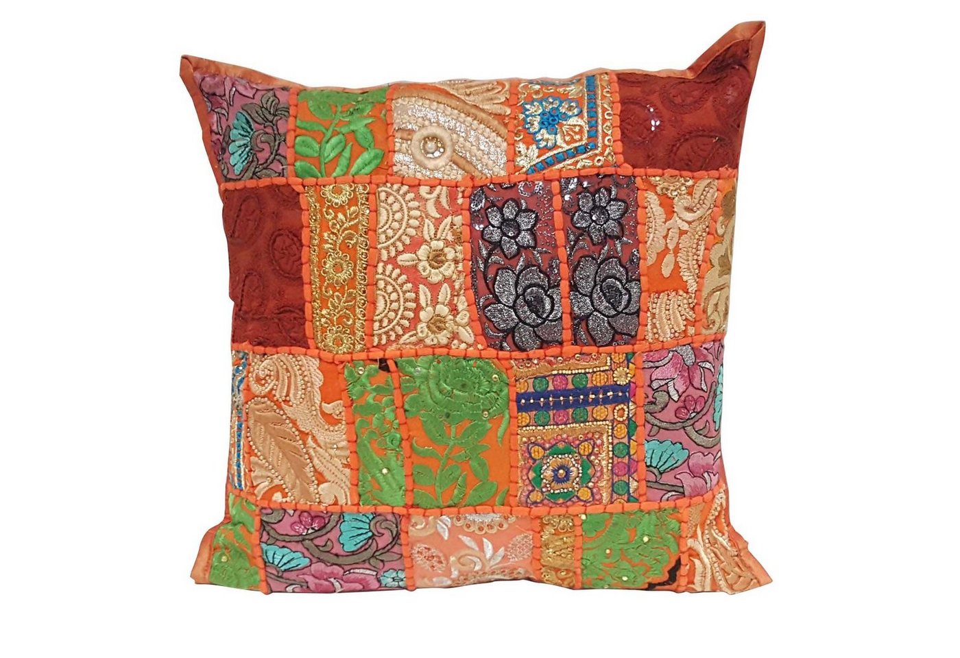 Casa Moro Dekokissen Orientalisches Patchwork Kissen Mar 40x40 cm aus Baumwolle, Besticktes Zierkissen von Casa Moro