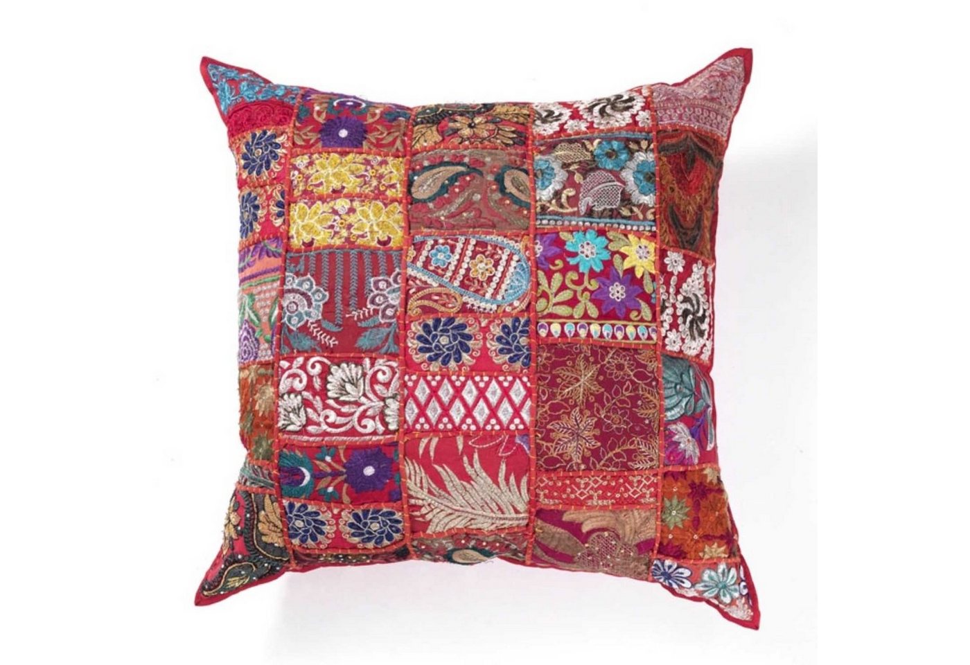 Casa Moro Dekokissen Orientalisches Patchwork Kissen Mar 40x40 cm aus Baumwolle, Besticktes Zierkissen von Casa Moro