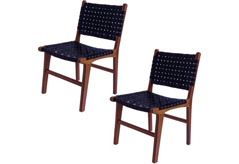 Casa Moro Esszimmerstuhl Essstuhl Leder Schwarz Stuhl Esszimmerstühle Holz Walnuss (Lederstuhl Holzstuhl Esszimmer Stuhl), Echtleder Stuhl auch 2er, 4er & 6er Set Esszimmerstühle von Casa Moro