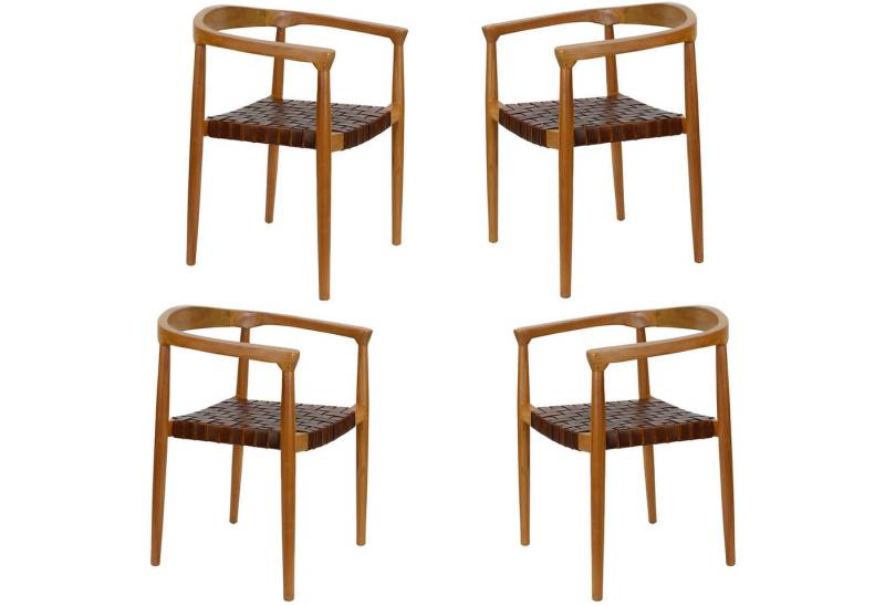 Casa Moro Esszimmerstuhl Essstuhl Stuhl Leder Esszimmerstühle Holz Walnuss (Lederstuhl Holzstuhl Armlehnstuhl Esszimmer), Echtleder Stuhl auch 2er, 4er & 6er Set Esszimmerstühle von Casa Moro