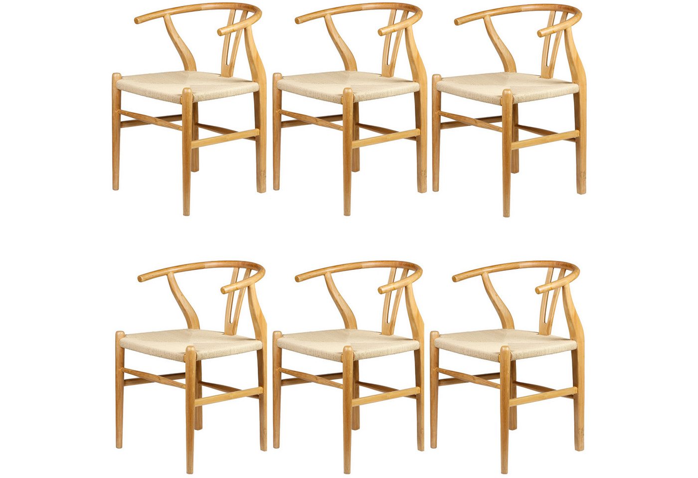 Casa Moro Esszimmerstuhl Holzstuhl mit Armlehne Beige (einzigartiger Esszimmer Stuhl Holz), Esszimmerstühle auch im 2er 4er 6er Set von Casa Moro