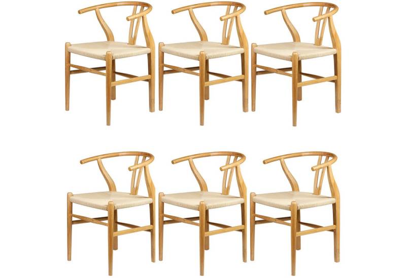 Casa Moro Esszimmerstuhl Holzstuhl mit Armlehne Beige (einzigartiger Esszimmer Stuhl Holz), Esszimmerstühle auch im 2er 4er 6er Set von Casa Moro