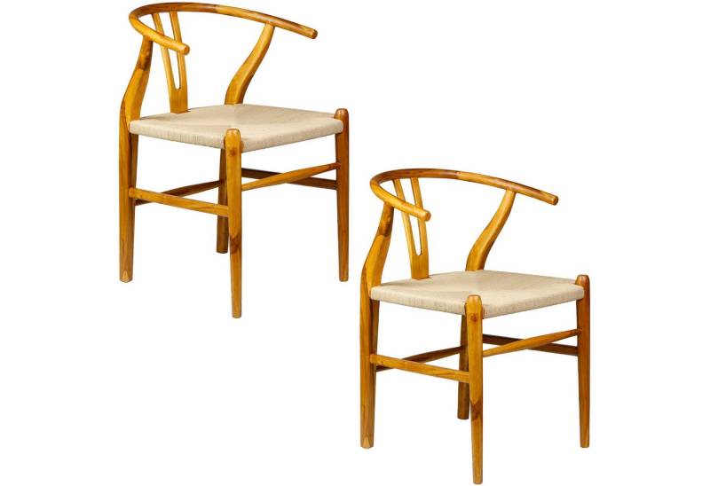 Casa Moro Esszimmerstuhl Armlehnstuhl aus Massivholz Farbe Walnuss (einzigartiges Holz Stuhl Design), auch als 2er 4er 6er Set Esszimmer Stühle von Casa Moro
