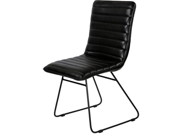 Casa Moro Esszimmerstuhl Lederstuhl schwarz Polsterstuhl Echtleder Bezug (Retro Stuhl aus echtem Leder, handgefertigter Designer Stuhl), einzeln und als 2er, 4er, 6er Set erhältlich von Casa Moro