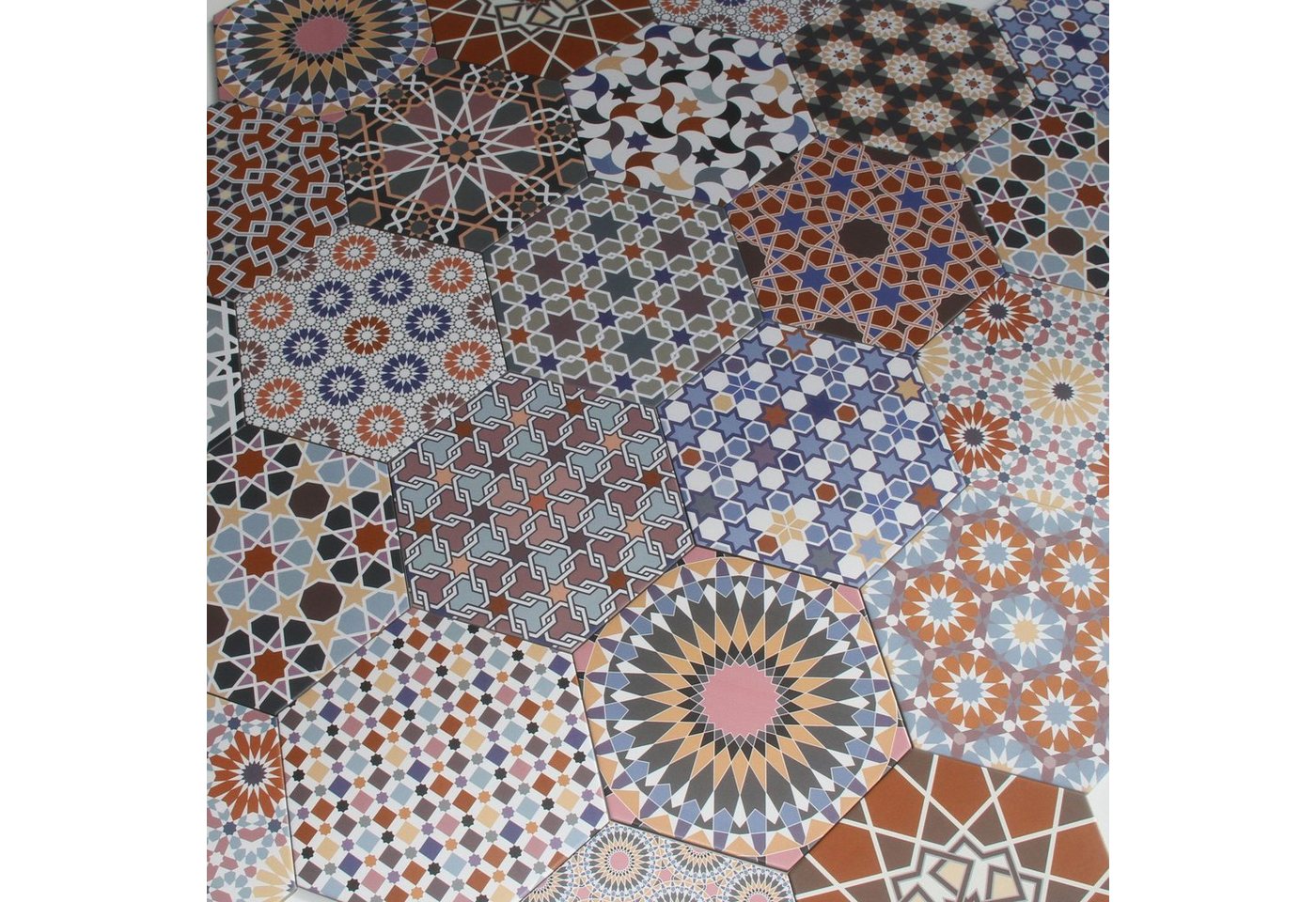 Casa Moro Feinsteinzeug Bodenfliese Marokkanische Keramikfliesen Chakib Patchwork 32,8x28,5 cm FL6020, Mehrfarbig, Patchwork von Casa Moro