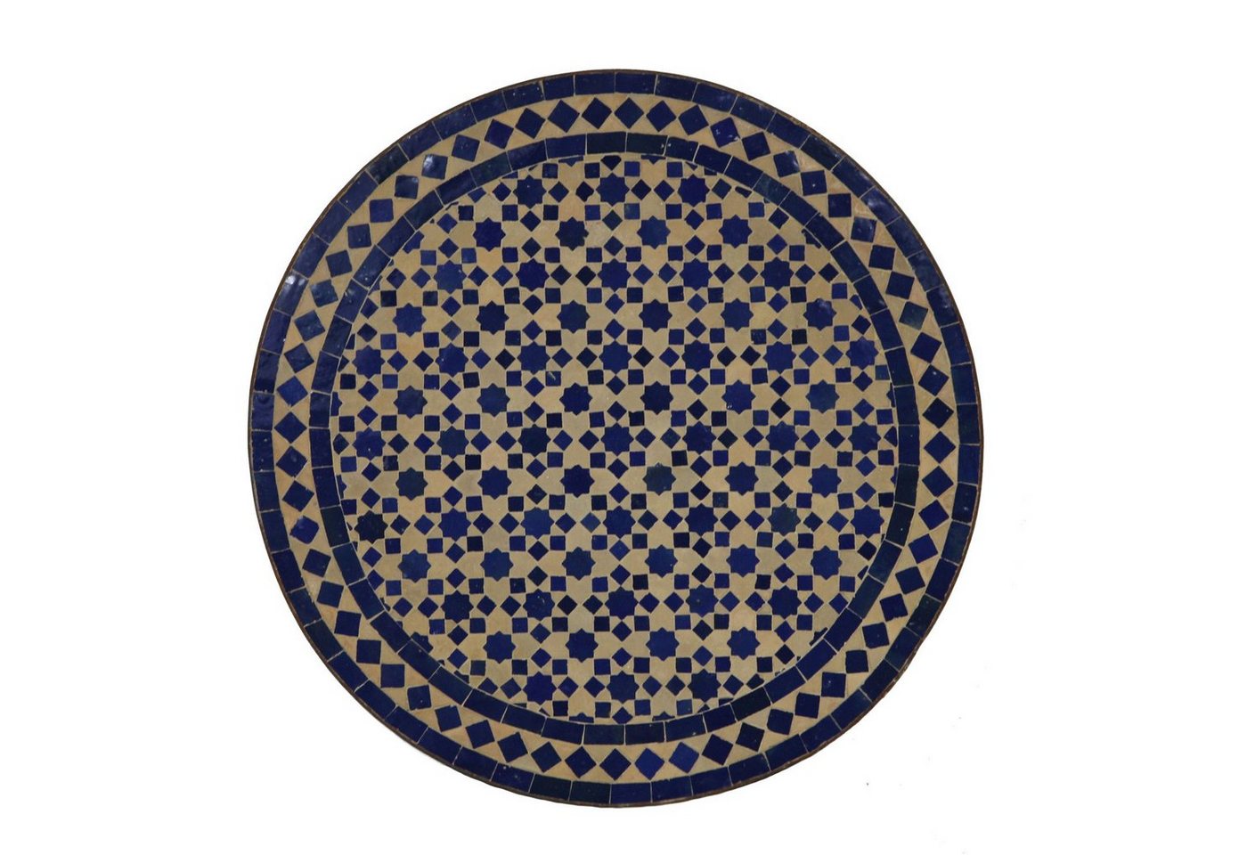 Casa Moro Gartentisch Marokkanischer Mosaiktisch Ø 60 cm rund Blau Stern Terracotta (Mosaik Beistelltisch Balkontisch Couchtisch, Sofatisch Terrassentisch Balkontisch), Kunsthandwerk aus Marrakesch Marokko MT2057 von Casa Moro