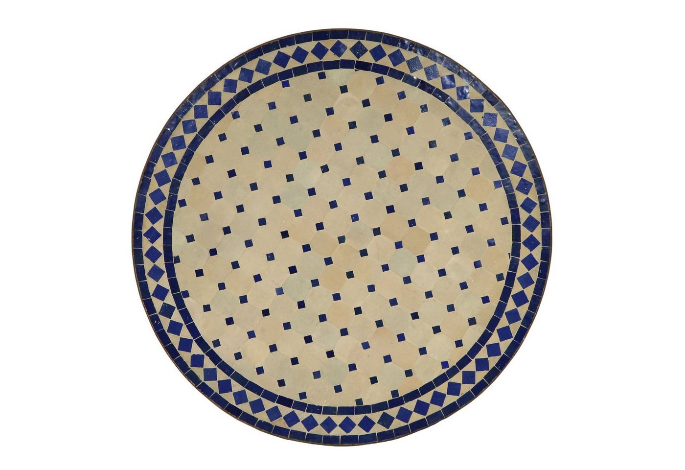 Casa Moro Gartentisch Marokkanischer Mosaiktisch blau Terracotta Ø 90cm rund Höhe 73 cm (Kunsthandwerk aus Marrakesch), Dekorativer Terrassentisch Bistrotisch Esstisch, MT2108 von Casa Moro