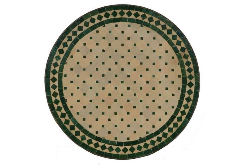 Casa Moro Gartentisch Mediterraner Mosaiktisch grün Terrakotta Ø 100cm groß rund mit Eisengestell, Kunsthandwerk aus Marokko, Mosaik Gartentisch Esstisch Balkontisch, MT2199, Handmade von Casa Moro