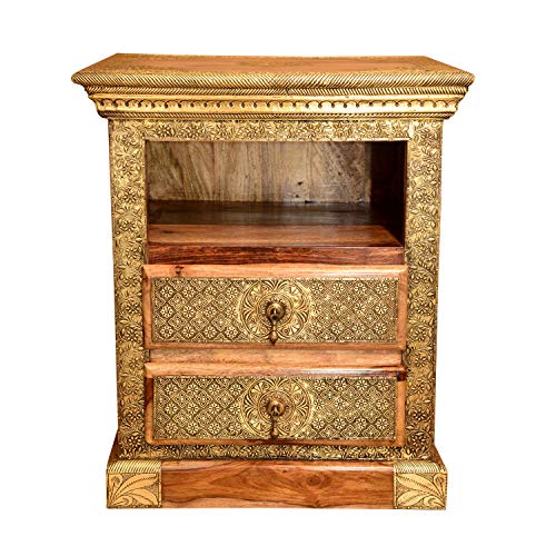 Casa Moro Handgefertigte Orientalische Kommode Nachtkonsole Wohnzimmer Nachttisch Schlafzimmer Boho Gold Marah MA69-65-B von Casa Moro