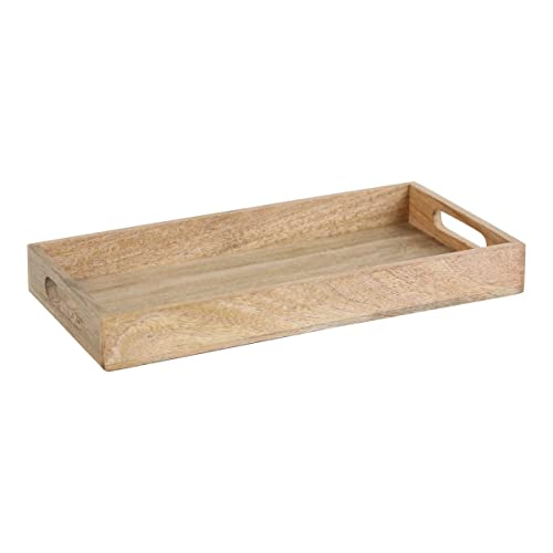 Casa Moro Holz-Tablett HT400 42x22 cm (L/B) rechteckig mit Griff | Boho Chic Serviertablett aus Massivholz Mango Dekotablett Servierplatte Betttablett Frühstückstablett von Casa Moro