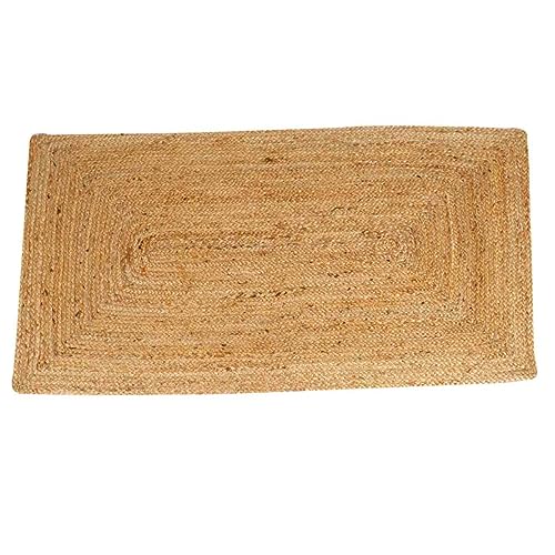 Casa Moro Jute Teppich Esha Natur 80 x 120 cm rechteckig | Teppich-Läufer Beige im Boho-Style aus Naturfaser Jute handgeflochten | Boho Chic Wohn-Teppich Wohn-Deko | MA6007 von Casa Moro