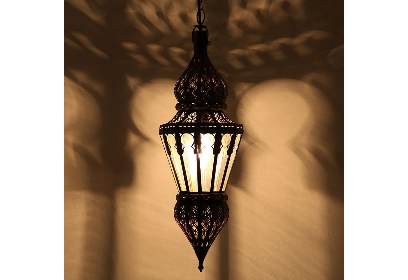 Casa Moro Lampenschirm Marokkanische Lampe Nura Transparent aus Eisen & Klarglas, orientalische Deckenleuchte aus Marokko,L1809 von Casa Moro