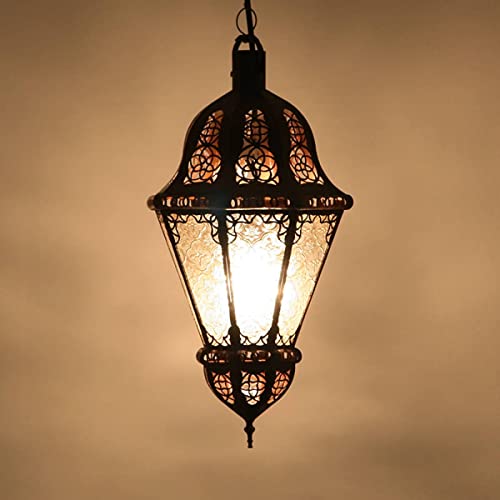 Casa Moro Marokkanische Hängeleuchte SALMA Weiß aus Eisen & Reliefglas handgefertigte orientalische Lampe Deckenleuchte wie aus 1001 Nacht | L1392 von Casa Moro